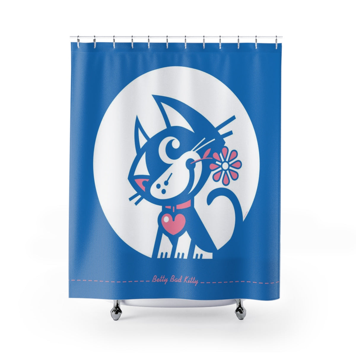 Betty Bad Kitty MoonFlower I . Shower Curtain