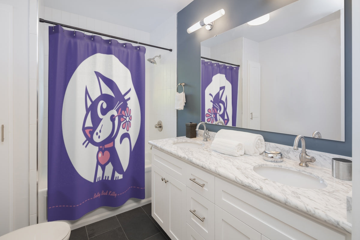 Betty Bad Kitty MoonFlower II . Shower Curtain