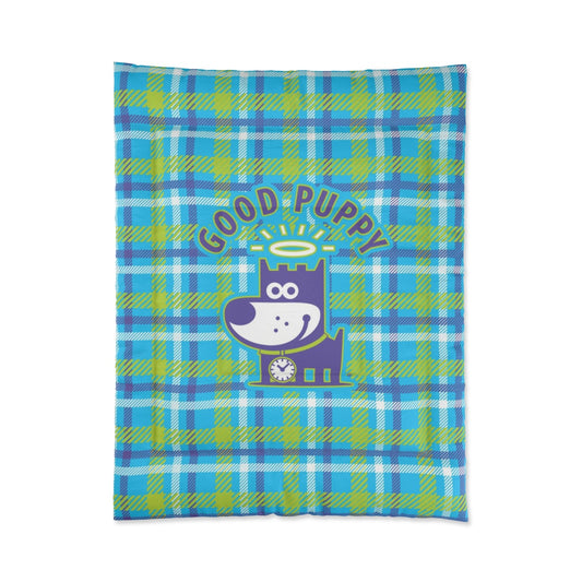 Good Puppy Plaid II Green . Comforter . Small