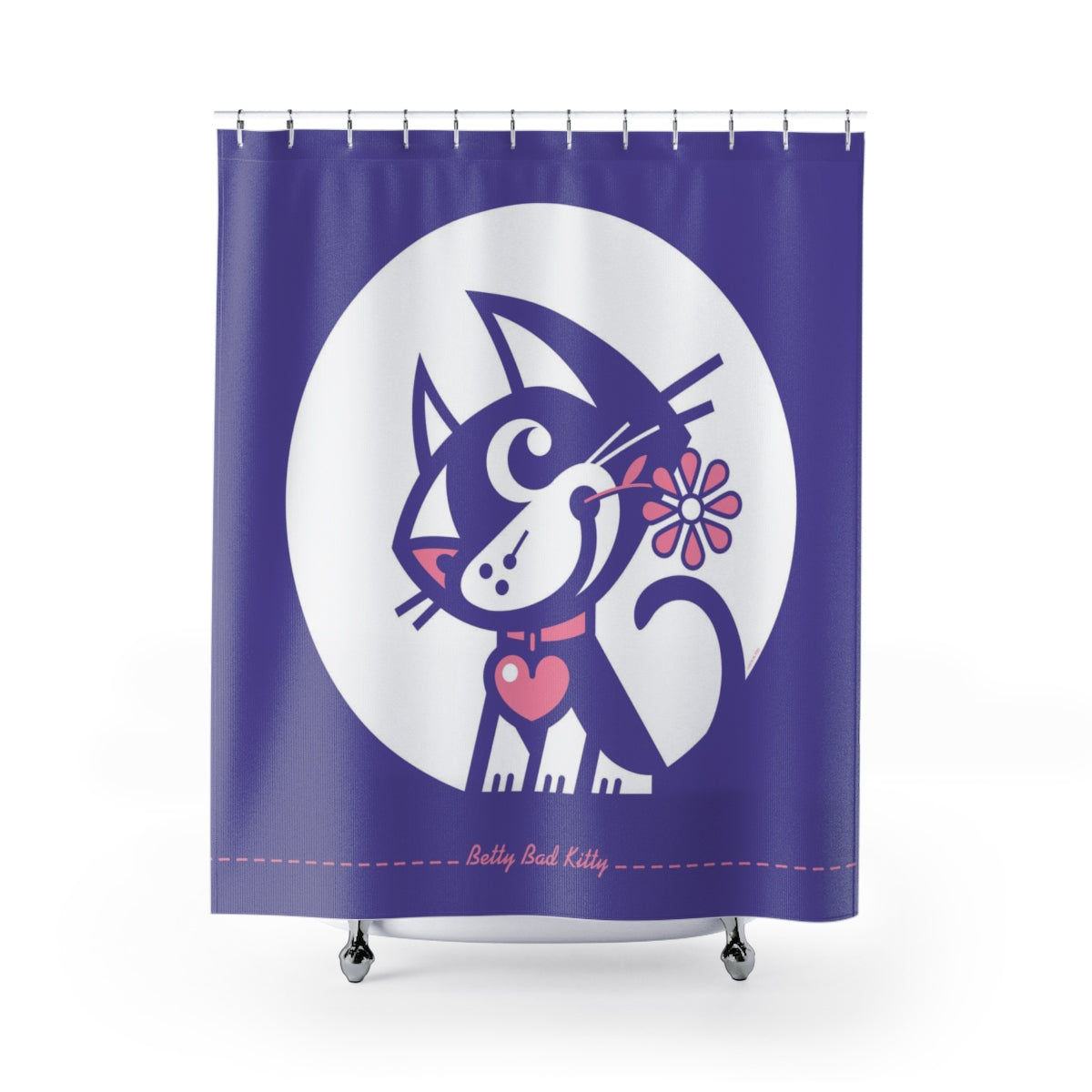 Betty Bad Kitty MoonFlower II . Shower Curtain