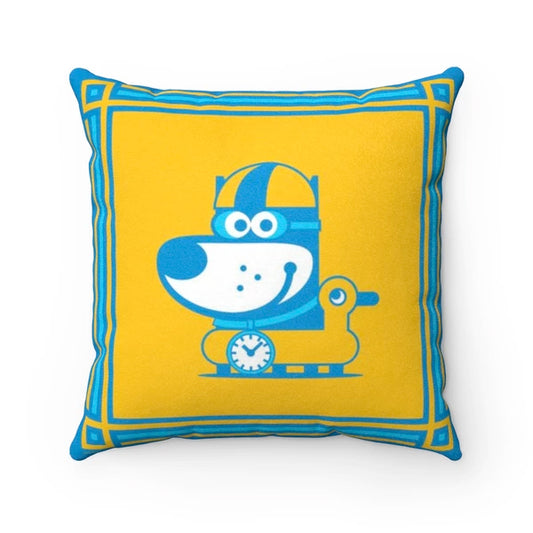 Beach Puppy - Good Puppy Faux Suede Square Pillow Accent For Children's Bedroom