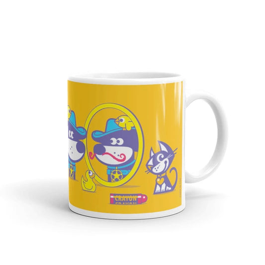 The Good Puppy Gang Children's Ceramic Mug Yellow and Purple