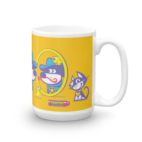 The Good Puppy Gang Children's Ceramic Mug Yellow and Purple