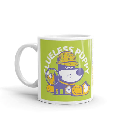 Clueless Puppy Good Puppy Children's Character Ceramic Mug Purple Green Orange