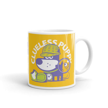 Clueless Puppy Good Puppy Children's Character Ceramic Mug Purple Green Orange