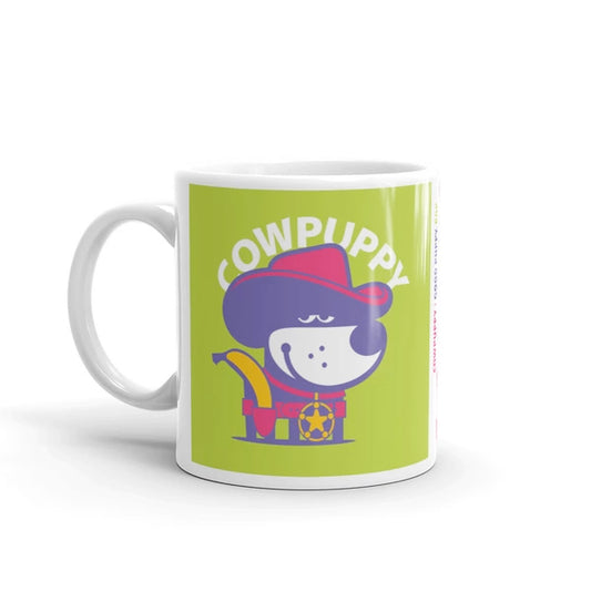 Good Puppy Children's Character Ceramic Mug Purple Green Hot Pink