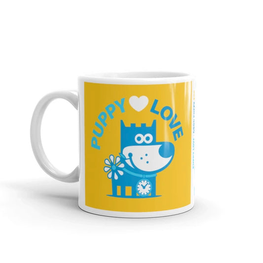 Puppy Love Good Puppy Children's Character Ceramic Mug Blue Yellow Purple