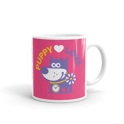 Puppy Love Good Puppy Children's Character Ceramic Mug Purple Hot Pink