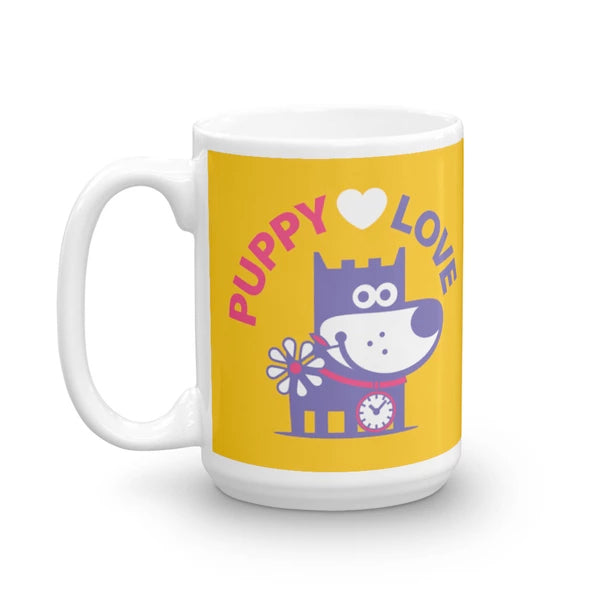 Puppy Love Good Puppy Children's Character Ceramic Mug Purple Hot Pink