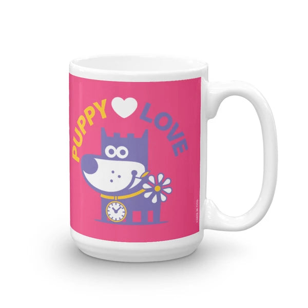 Puppy Love Good Puppy Children's Character Ceramic Mug Purple Hot Pink