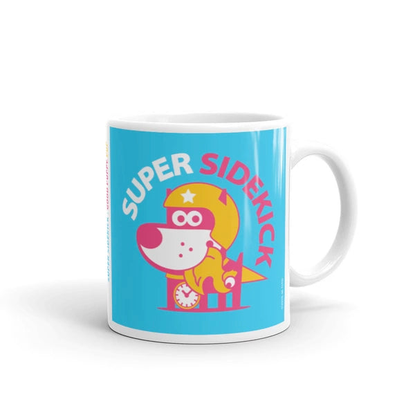 Super Sidekick Children's Character Ceramic Mug Blue Yellow Hot Pink