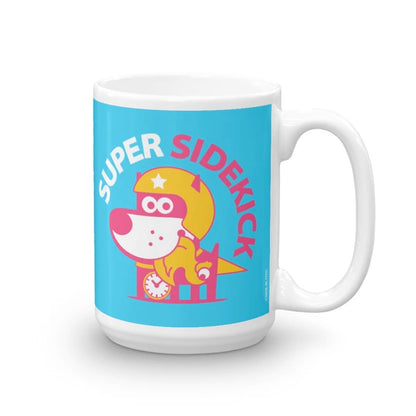 Super Sidekick Children's Character Ceramic Mug Blue Yellow Hot Pink