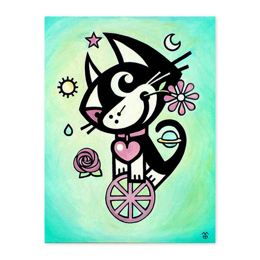 Cat Fine Art Wood Canvas Unique Home Decor. Betty Bad Kitty