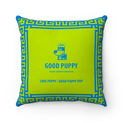 Love Puppy Good Puppy Faux Suede Square Pillow Accent For Children's Bedroom Decor