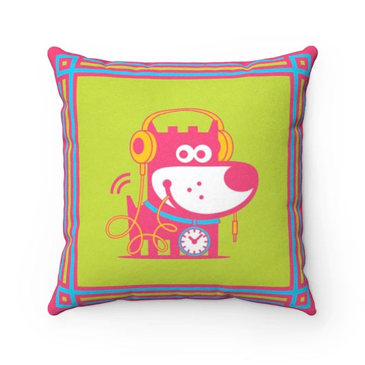 Smooth Puppy - Good Puppy Faux Suede Square Pillow Accent For Children's Bedroom