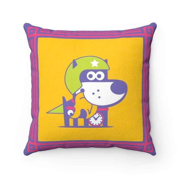 Super Puppy Faux Suede Square Pillow